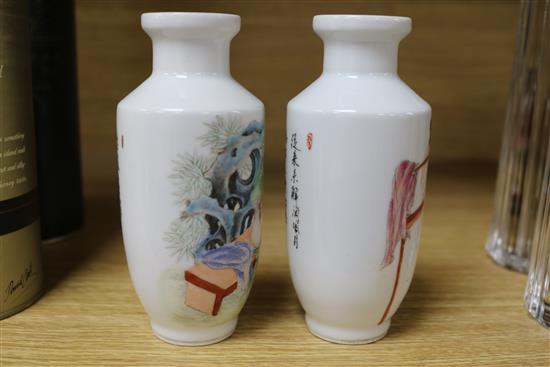 Two Chinese porcelain erotic vases